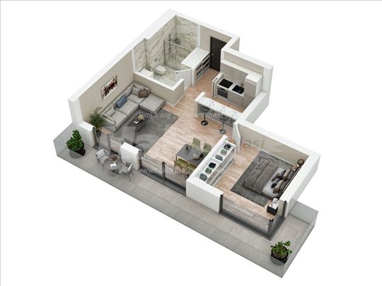 Lux Novogradnja. Dvosoban stan 50m2