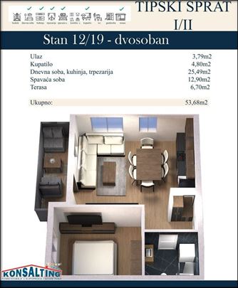 Stan,novogradnja,Novi Banovci,autoput blizu,034-12
