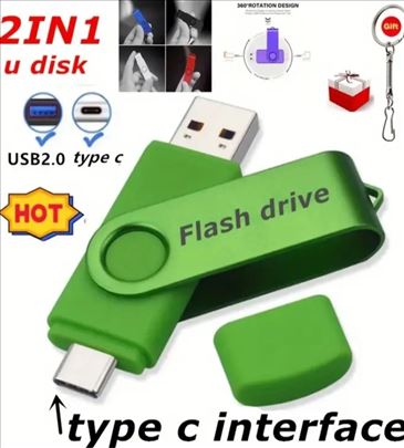USB 2.0, tip C - 100 Gb,zeleni