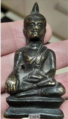 19th century Thai bronze votive temple buddha