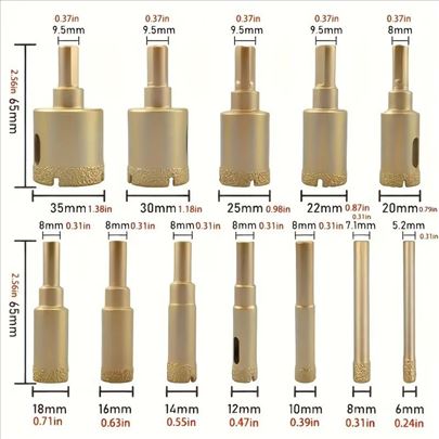 Set dijamantskih cevastih burgija-set od 6 do 35mm