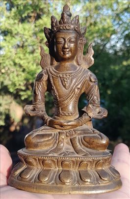 19th century Tibetan bronze Amitayus Buddha