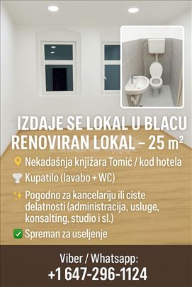 Lokal u centru Blaca spreman za izdavanhe