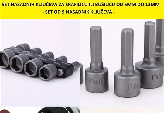 Set nasadnih ključeva za šrafilice i bušilice