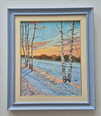 Ulje na platnu - Carobno zimsko jutro, prelepo!