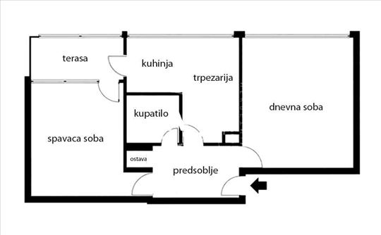 Konjarnik, dvosoban, namešten stan ID#24302