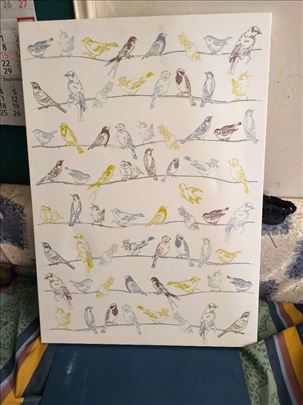 Slika na platnu sa pticama, 50 x70 cm