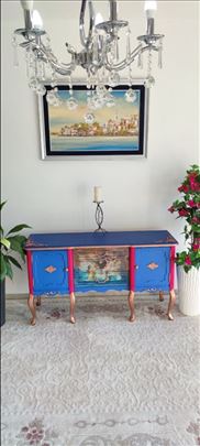 Stilska komoda rucni rad unikat Wood bend132x40x72