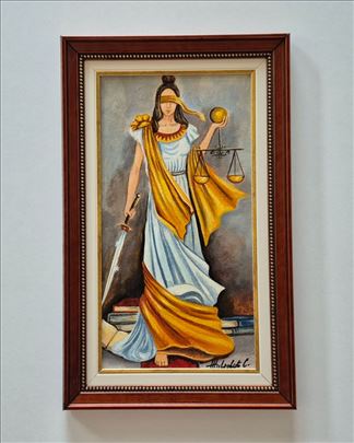 Ulje na platnu - Boginja pravde, prelepa slika!