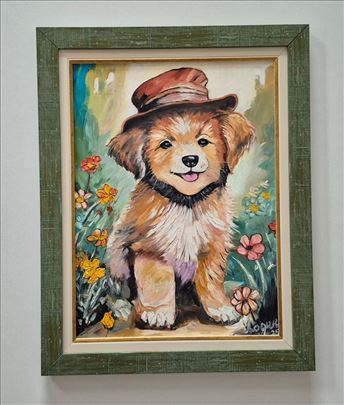 Ulje na lesonitu - Gospodin pas, prelepa slika!