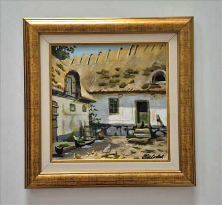 Ulje na platnu - Seosko dvoriste, prelepo!