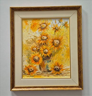 Ulje na platnu - Suncokreti 3, prelepa slika!
