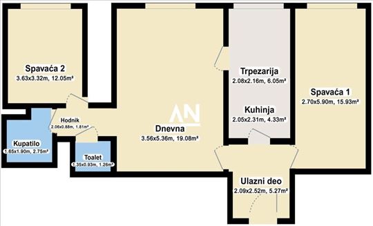 Jovana Bijelića. Zapadna osvetljena orjentacija. I