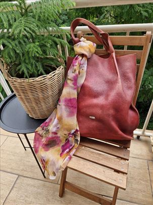 Manual ženska torba sa ručkama, terakota