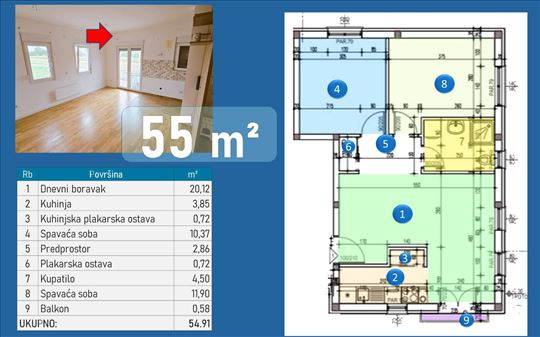 Novogradnja Altina, stan 55 m2