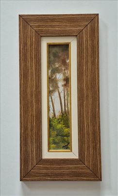 Ulje na platnu - Šuma. Minijatura