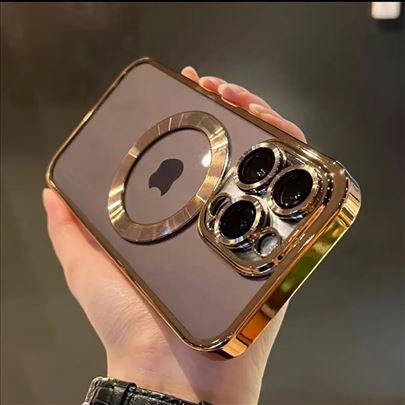 IPhone 15 pro ZLATNA maska Magsafe  Providna maska