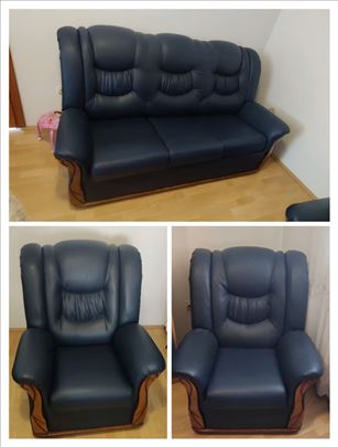 Trosed i dve fotelje trosed na razvlacenje eko koz