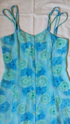 Duga cvetna haljina na kopcanje kao nova vel.L