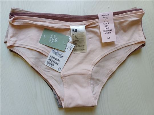 H&M donji veš, gaće, 7 pari, br. S, novo