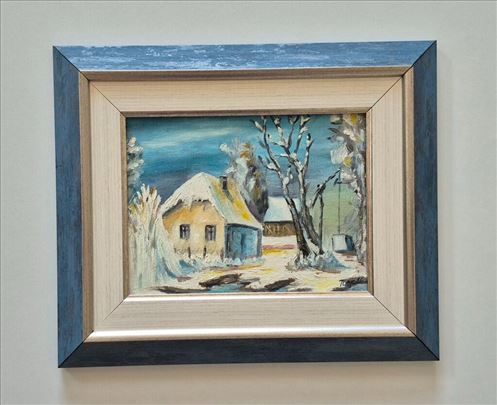 Ulje na platnu - Salas u snegu, prelepa slika!