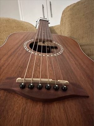Flight TR-1000 Acoustic Guitar TEAK with CAPO