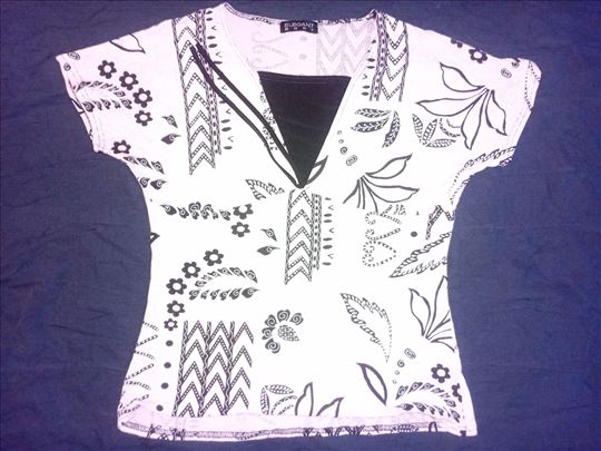 Nezno roze/crna majica S/M rastegljiva