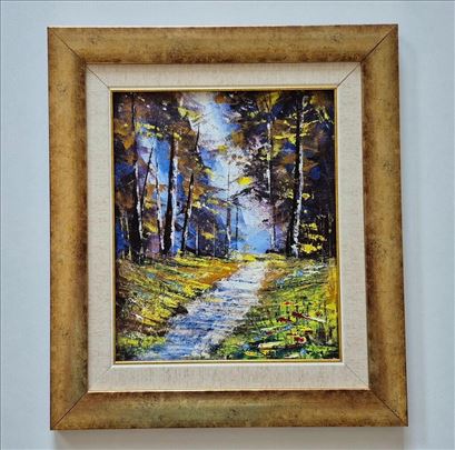 Ulje na platnu - Sumska staza, prelepa slika!