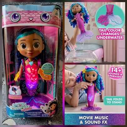 Veelika Gabi Dollhouse sirena lutka,original,svira