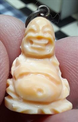 Angel blush skin coral Buddha - Japan early 1900's