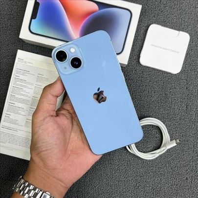 iPhone 14 Blue 128gb sim free 100% baterija