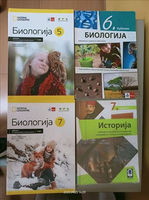 Udžbenici Biologija 5, 6. i 7. i Istorija 7.razred