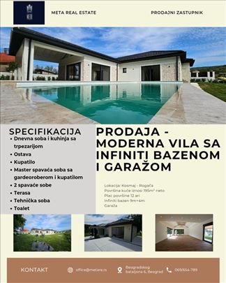 Kuća sa infiniti bazenom i garažom na Kosmaju