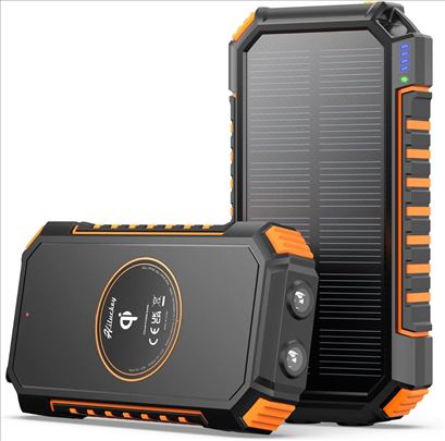Hiluckey Wireless Solar Power Bank 26800 mAh