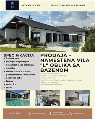Luksuzna kuća sa bazenom, "L" oblika