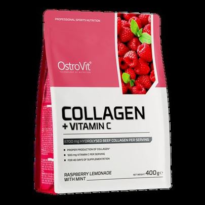 OstroVit Collagen + Vitamin C, malina nana 400gr