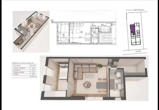 Jednoiposoban  stan na Adicama