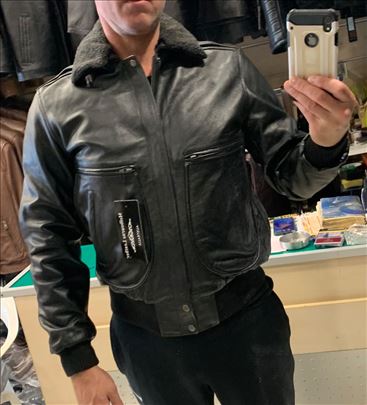 Kožna jakna  pilotska broj M i S nova