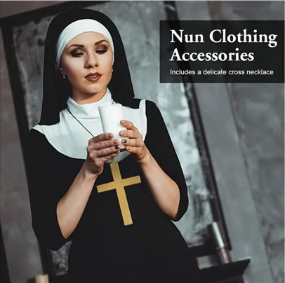 NUN opatica kostim za odrasle i vecu decu 3u1