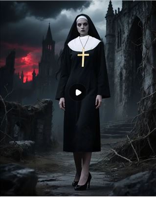 NUN opatica kostim za odrasle i vecu decu 3u1