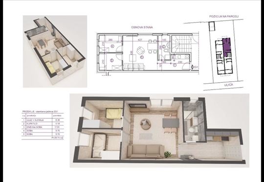 Trosoban stan na Adicama