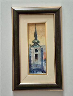 Akvarel - Crkva, minijatura.