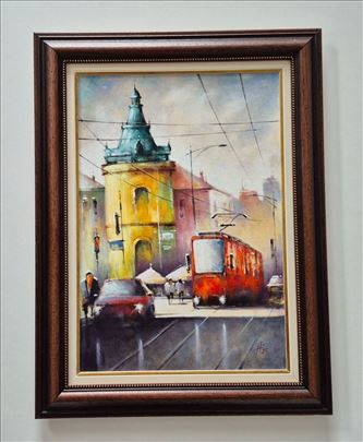 Ulje na platnu - Beogradjani, prelepa slika!