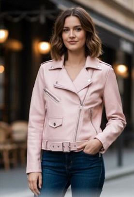 Stradivarius roze bajkerska jakna, vel. S