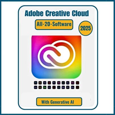 Adobe Creative Cloud 20 програма +1000 кредита AI