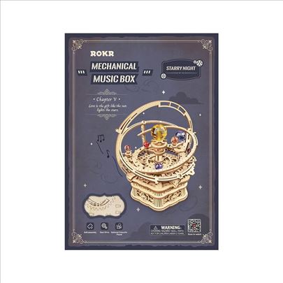 3D drvene puzzle, muzička kutija PLANETARIJUM