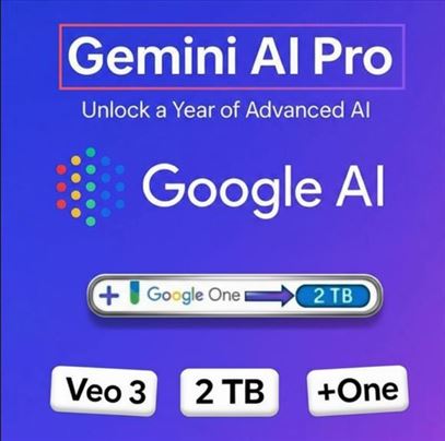 Google Gemini AI Pro +One +VEO 3 +2 TB простора