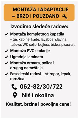 Montaža i adaptacije | Niš i okolina | Brzo i 
