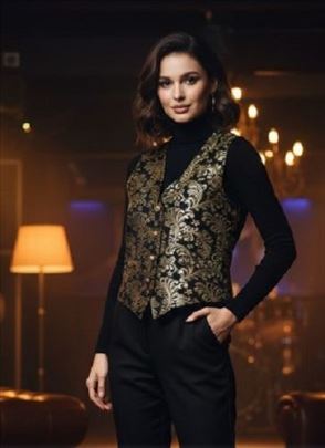 Svečani Prsluk Spider - Svila, Zlatni Vez 