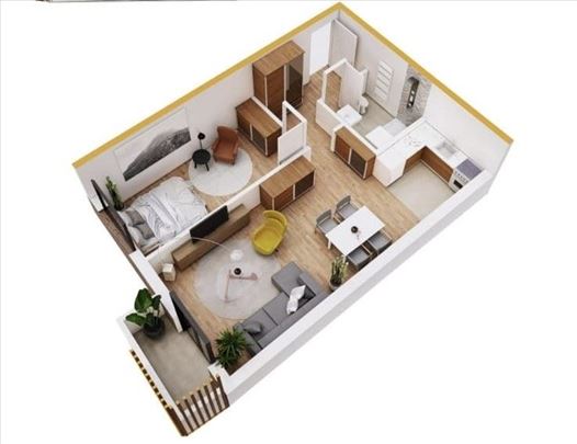 Jednoiposoban stan na prodaju, 55,5 m²